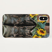Rustige Westerne paarden Cowboylaarzen Zonnebloeme Case-Mate iPhone Case (Achterkant (horizontaal))
