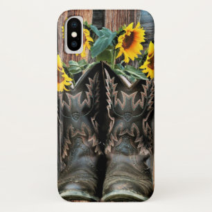 Rustige Westerne paarden Cowboylaarzen Zonnebloeme Case-Mate iPhone Case