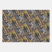 Rustige Westerne paarden Cowboylaarzen Zonnebloeme Inpakpapier Vel (Voorkant 3)