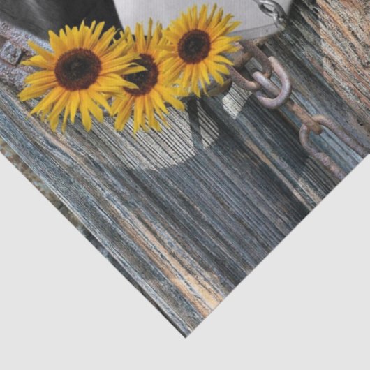 Rustige Westerne paarden Cowboylaarzen Zonnebloeme Tissuepapier (Detail)