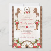 Rustige Westerne Rode Flor Cowgirl Charra Quincean Kaart (Voorkant)