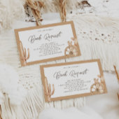 Rustige Westerne Rodeo Baby shower Book Request Informatiekaartje