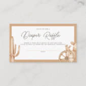 Rustige Westerne Rodeo Baby shower Diaper Raffle Informatiekaartje (Voorkant)