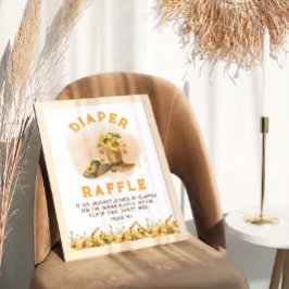 Rustige Westerne Rodeo Baby shower Diaper Raffle Poster