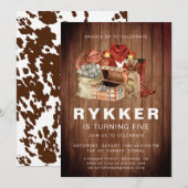 Rustige Westerne Rodeo Cowboy Birthday Party Kaart (Voorkant / Achterkant)