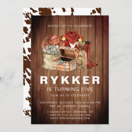 Rustige Westerne Rodeo Cowboy Birthday Party Kaart