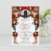 Rustige Westerne rozen Cowgirl Vrijgezellenfeest Kaart (Staand voorkant)