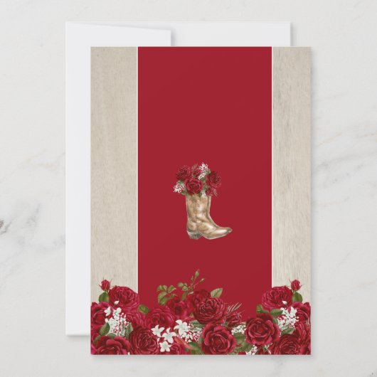 Rustige Westerne rozen Floral Charro Quinceanera Kaart (Achterkant)