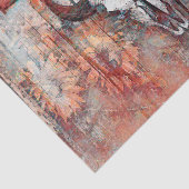 Rustige Westerne Rust Brown Bull Skull Sunflower Tissuepapier (Detail)