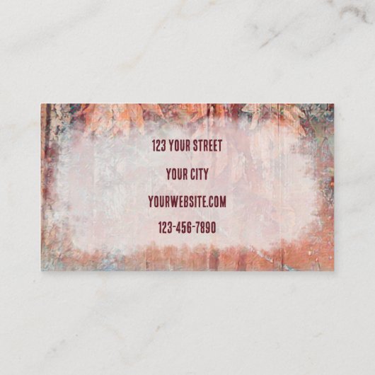 Rustige Westerne Rust Brown Bull Skull Sunflower Visitekaartje (Achterkant)