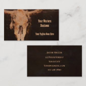 Rustige Westerne Rustic Brown  Art Bull Skull Visitekaartje (Voorkant / Achterkant)
