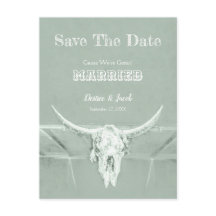 Rustige Westerne schedel Groen sparen de datum