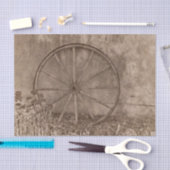 Rustige Westerne Sepia Tone Country Wagon Wheel Tissuepapier (Craft)