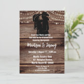 Rustige Westerne Silhouette String licht Barn Kaart (Staand voorkant)