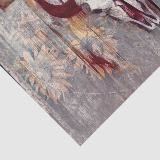 Rustige Westerne stip Gele zonnebloemen Tissuepapier (Detail)