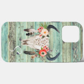 Rustige Westerne Turquoise Wood Koe Case-Mate iPhone Case (Achterkant (horizontaal))