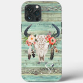 Rustige Westerne Turquoise Wood Koe Case-Mate iPhone Case (Achterkant)