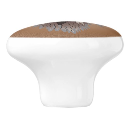 Rustige Westerne vlakten Bison Keramische Knop (Zijkant)