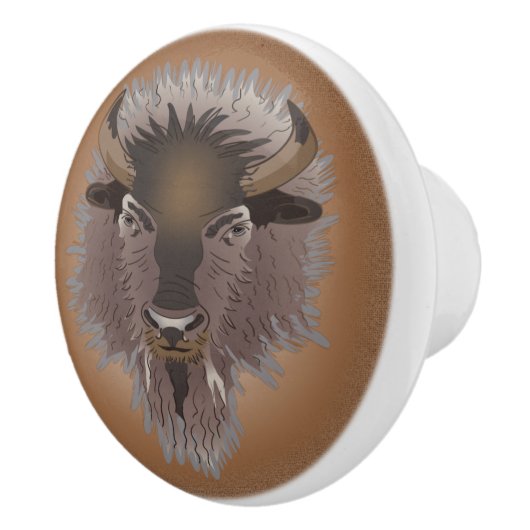 Rustige Westerne vlakten Bison Keramische Knop (Rechts)
