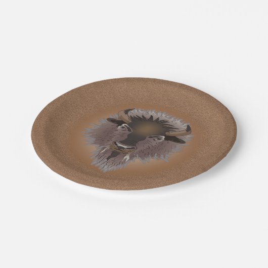 Rustige Westerne vlakten Bison Papieren Bordje (Gekanteld)