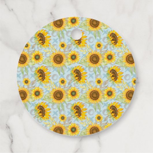 Rustige Westerne zonnebloem Baby shower Bedankjes Labels (Achterkant)