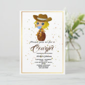 Rustige Westerne zonnebloem Baby shower Inv Kaart (Staand voorkant)