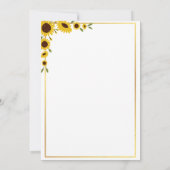 Rustige Westerne zonnebloem Baby shower Inv Kaart (Achterkant)