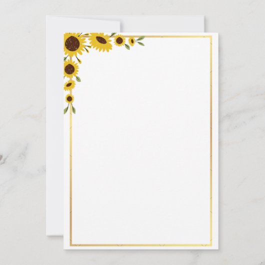 Rustige Westerne zonnebloem Baby shower Inv Kaart (Achterkant)