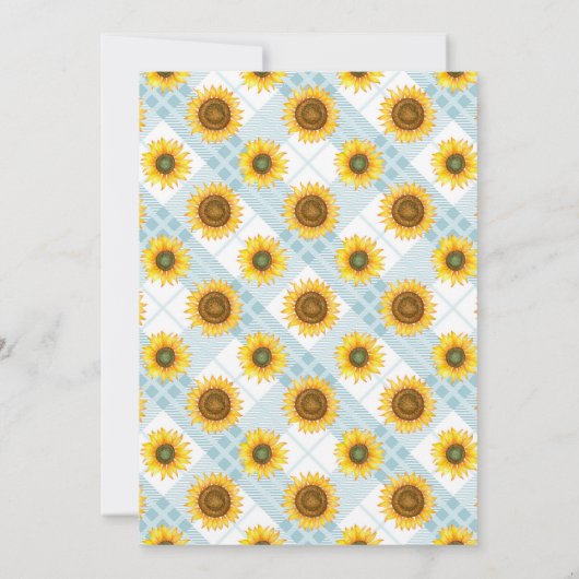 Rustige Westerne zonnebloem Baby shower Kaart (Achterkant)