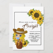 Rustige Westerne zonnebloem Baby shower Kaart (Voorkant)