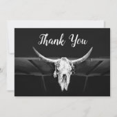 Rustige Westerne zwarte en witte bull Bedankkaart (Voorkant)
