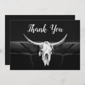 Rustige Westerne zwarte en witte bull Bedankkaart (Voorkant / Achterkant)