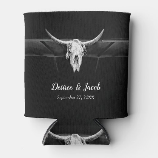 Rustige Westerne zwarte en witte bull Blikjeskoeler (Voorkant)