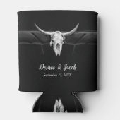 Rustige Westerne zwarte en witte bull Blikjeskoeler (Achterkant)