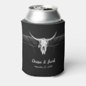 Rustige Westerne zwarte en witte bull Blikjeskoeler (Blikje Achterkant)