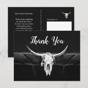 Rustige Westerne zwarte en witte bull Briefkaart