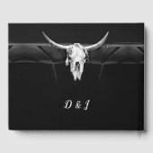 Rustige Westerne zwarte en witte bull Gastenboek (Achterkant)
