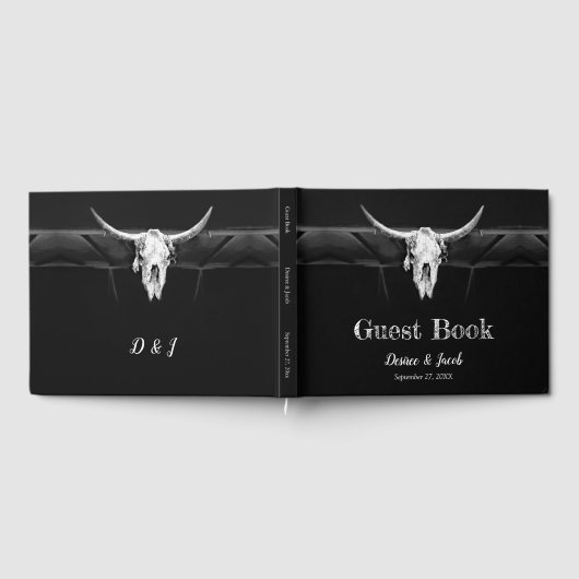 Rustige Westerne zwarte en witte bull Gastenboek (Volledig)
