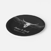 Rustige Westerne zwarte en witte bull Papieren Bordje (Gekanteld)