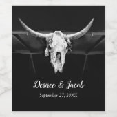 Rustige Westerne zwarte en witte bull Wijn Etiket (Enkel label)