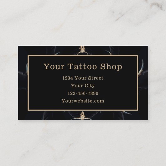 Rustige Westerne zwarte Tan Monogram Bull Koe Visitekaartje (Achterkant)