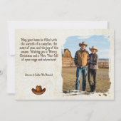 Rustige Westerse Cowboy Kerst Foto Feestdagenkaart (Achterkant)