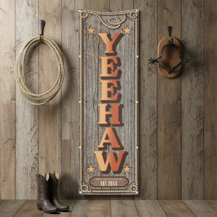 Rustige Westerse Familiebijeenkomst YEEHAW Vert ID Spandoek