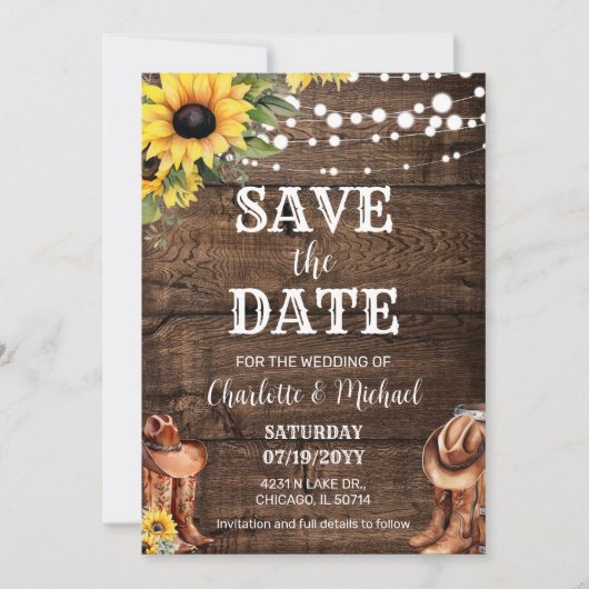 Rustige Westerse Save the Date Huwelijk Kaart (Voorkant)