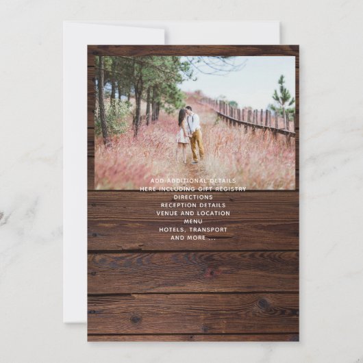 Rustige Westerse Trouw Zonnebloemen FOTOCollage Kaart (Achterkant)