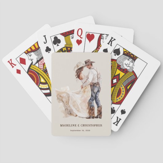Rustige Westerse Trouwdag Pokerkaarten (Achterkant)
