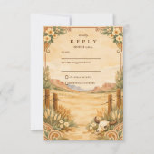 Rustige Westerse Woestijn Bruiloft RSVP Kaartje (Voorkant)