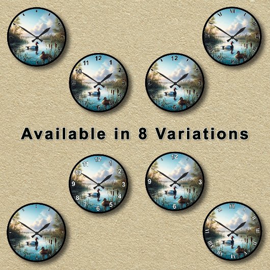 rustige wetland canvasback eenden ronde klok