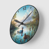 rustige wetland canvasback eenden ronde klok (Hoek)