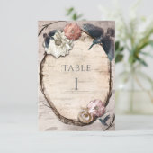 Rustige White Birch & Hummingbird Table Number Kaa Kaart (Staand voorkant)
